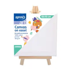 Платно 10x10 см грундирано на мини статив 8х15 см SpreeArt бр 1