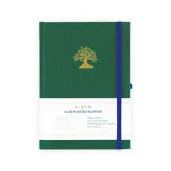 Полудатиран планер A5 80 л 150 г/м2 The Tree т. зелен лен Blopo бр 1