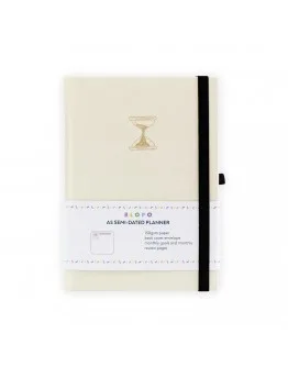 Полудатиран планер A5, 80 л, 150 г/м2 The Hourglass, бял лен, Blopo - Image 3