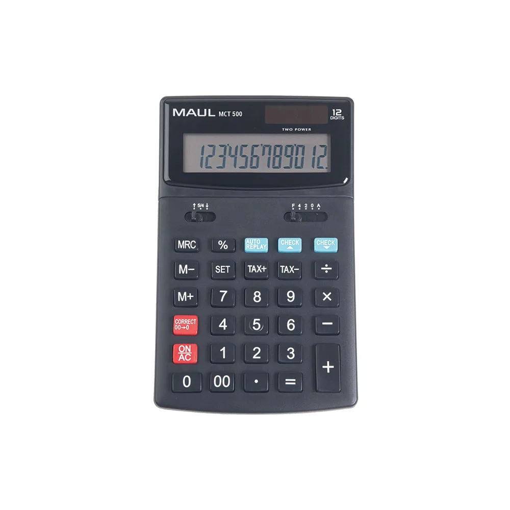 Калкулатор 12 разр. 174x105x20 MCT 500 черен tax check&correct Maul бр 1