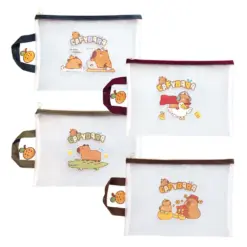 Папка с цип и дръжка Capybara прозрачна мрежа 34x24.5 см Spree бр 1