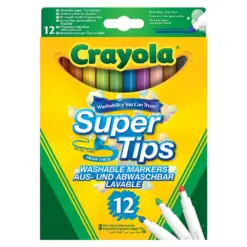 Флумастери 12 цв. коничен връх измиваеми Crayola бр 1