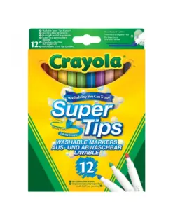 Alternative view от Флумастери 12 цв. коничен връх, измиваеми, Crayola, каш 12