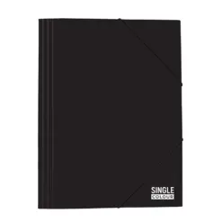 Папка с ластик Single Colour 260х340 мм черна картон Spree бр 1