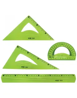 Alternative view of К-кт за чертане Flexible зелен, линия 30 см, 2 триъгълника, транспортир, Spree, каш 72