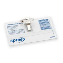 Бадж с игла и щипка 90 х 55 мм 270 mic Spree каш 2000