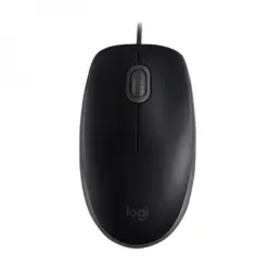 Мишка оптична с кабел USB B110 тиха черна Logitech