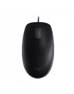Alternative view от Мишка оптична, с кабел, USB, B110 тиха, черна, Logitech