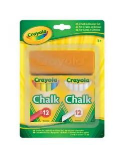 Alternative view от Тебешири комплект бели, цветни и гъба, Crayola, каш 12
