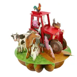 Картичка Tractor and Farm Animals Pirouettes Santoro бр 1