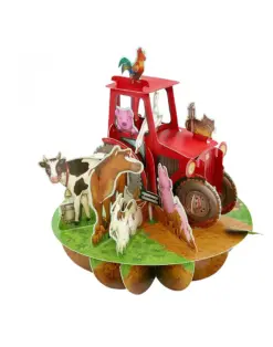 Alternative view от Картичка Tractor and Farm Animals, Pirouettes, Santoro