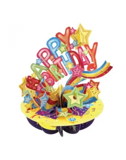 Alternative view от Картичка Happy Birthday - Shooting Stars, Pirouettes, Santoro