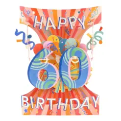 Картичка 60 Happy Birthday Swing Cards Santoro