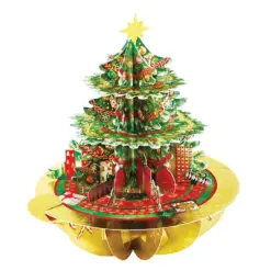 Картичка Christmas Tree Pirouettes with foil Santoro бр 1
