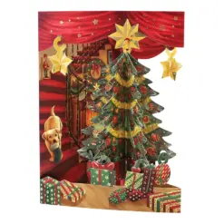 Картичка Christmas Tree Swing Cards with foil Santoro бр 1
