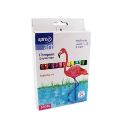 Флумастери 24 цв. връх Ø 3 мм 16.5 см SpreeArt бр 1