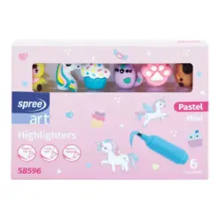 Текстмаркери пастел с фигурки 6 цвята SpreeArt бр 1
