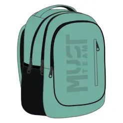 Раница с 3 ципа Turquoise 43x32x18 Must бр 1